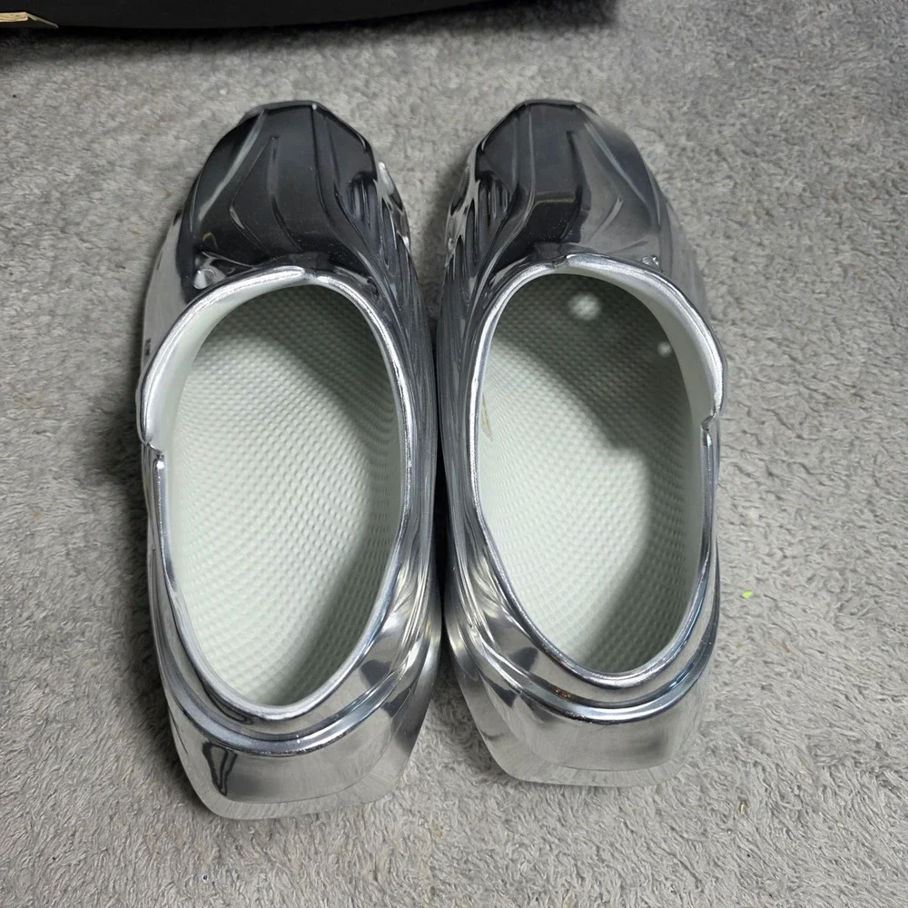 1017 ALYX 9SM Mono Chrome Silver Metallic‎ Slip Ons Clogs Shoes EU 40 NEW IN BOX